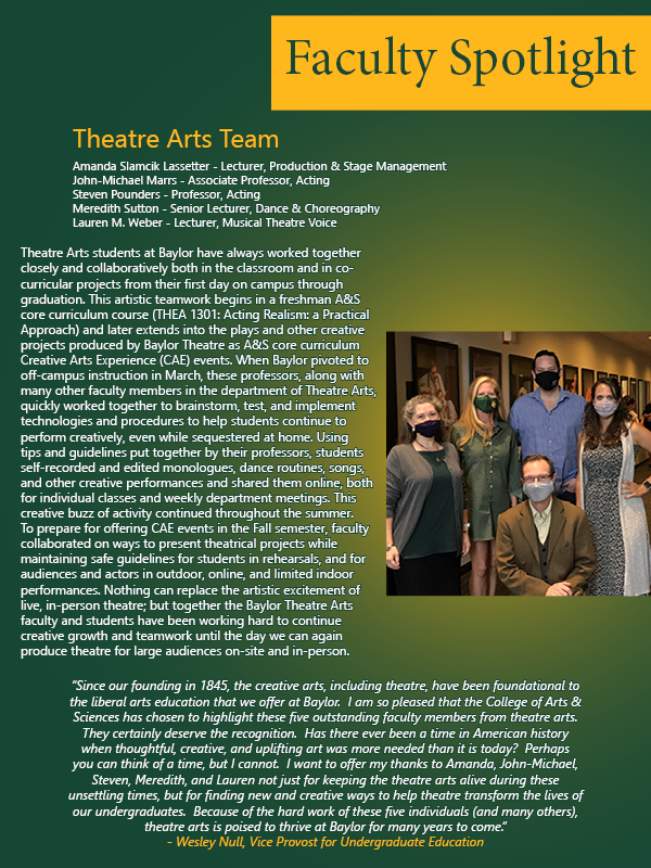 Faculty Spotlight Theatre Arts
